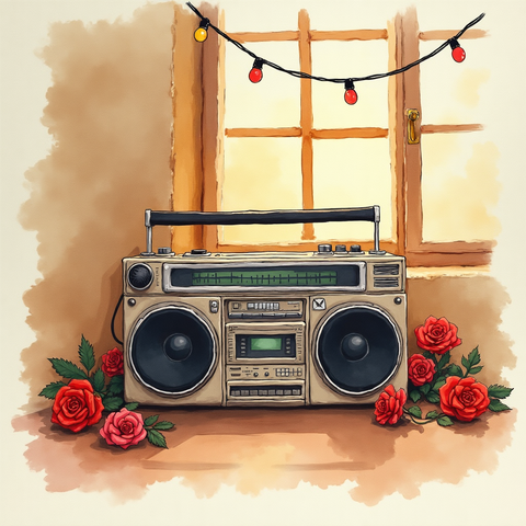 Art plate for the Hip-Hop Love Song music style, Asphalt and Diamonds family