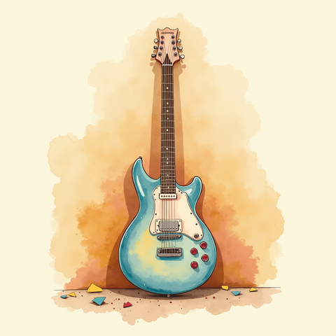 Art plate for the New Wave music style, Electric Roads family
