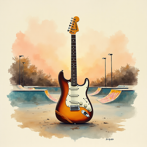 Art plate for the Pop Punk music style, Electric Roads family
