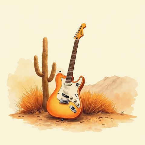 Art plate for the Stoner Rock music style, Electric Roads family