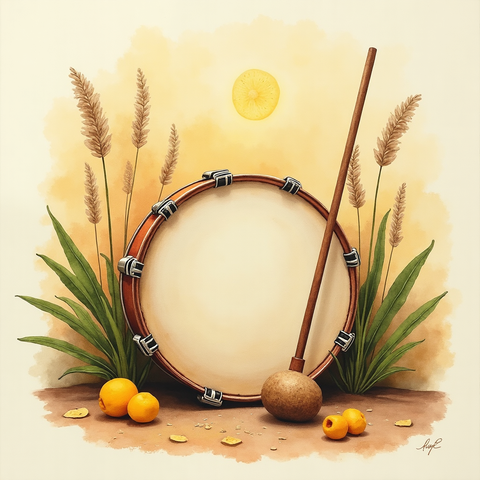 Art plate for the Samba Batucada music style, The Party That Never Ends family