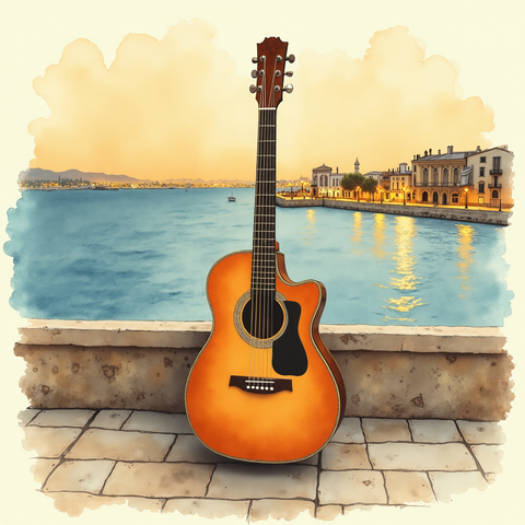 Art plate for the Bossa Nova music style, Smoke and Midnight family
