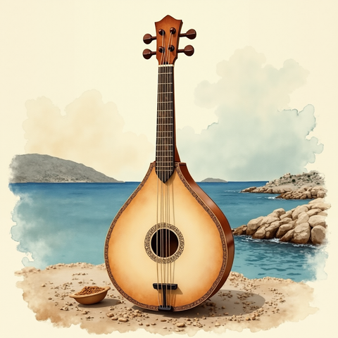 Art plate for the Laïkó Griego music style, Distant Worlds family