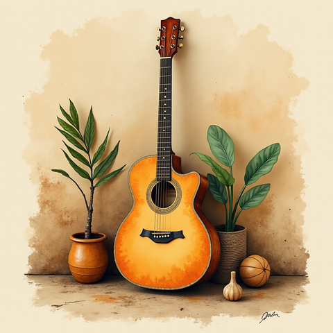 Art plate for the Rumba Congolesa music style, Distant Worlds family