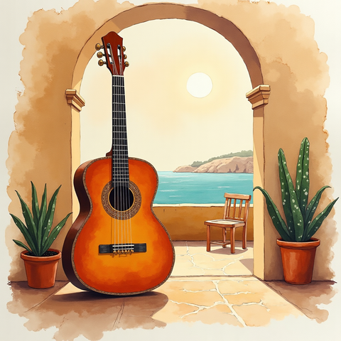Art plate for the Flamenco Árabe Fusión music style, Distant Worlds family