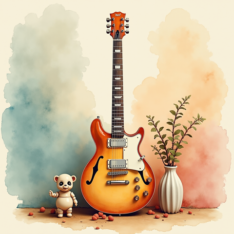 Art plate for the Noise Pop music style, Fog and Nostalgia family