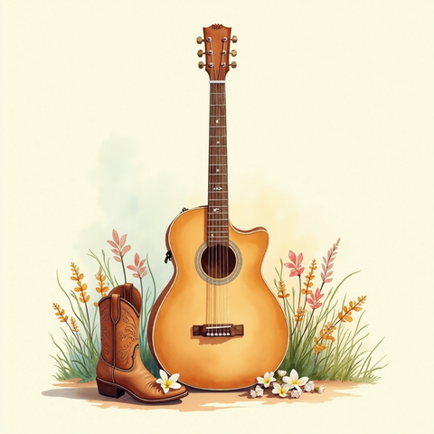 Art plate for the Country Pop music style, Dust and Highway family