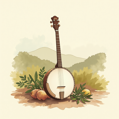 Art plate for the Bluegrass music style, Dust and Highway family