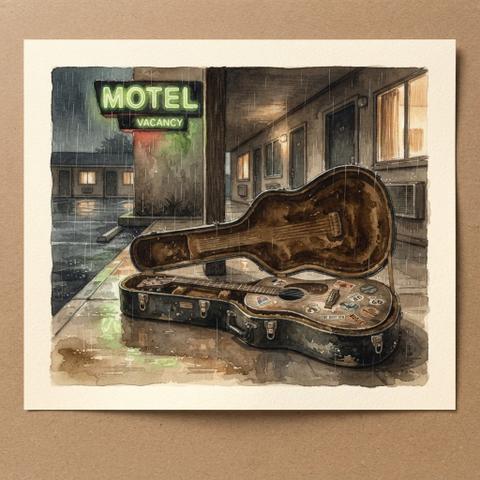 Art plate for the Alt-Country music style, Dust and Highway family