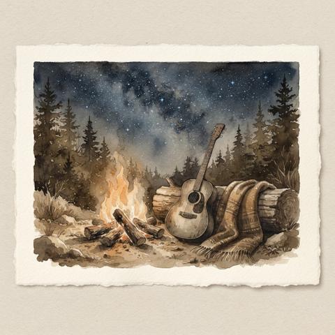 Art plate for the Folk Country music style, Dust and Highway family