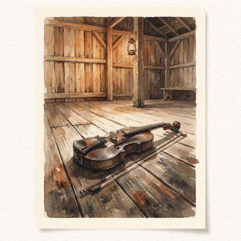 Art plate for the Fiddle Hoedown music style, Dust and Highway family