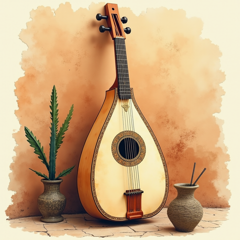 Art plate for the Gnawa Marroquí music style, Roots That Hold Fast family