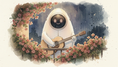 Illustrated MUSAI Song art plate, Bolero Clásico style