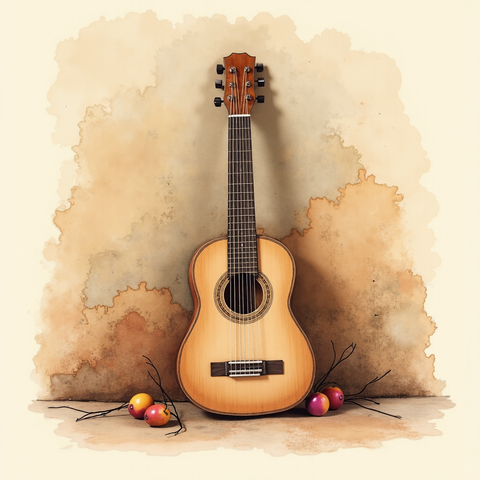 Art plate for the Trío Romántico music style, Rain Romance family