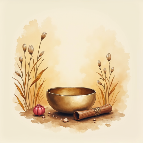Art plate for the Sound Bath music style, Breathing Silence family