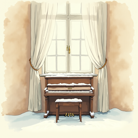 Art plate for the Ambient Piano music style, Breathing Silence family