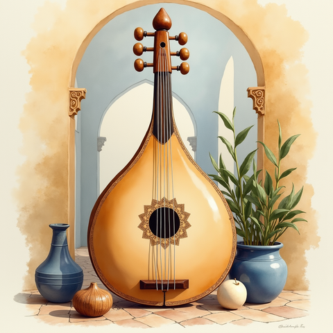 Art plate for the Canto Sefardí Sacro music style, Sacred Ground family