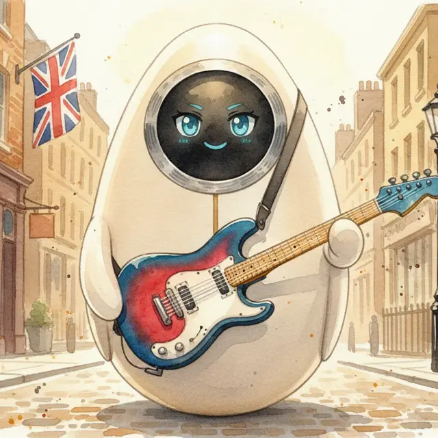 Lámina del estilo musical Britpop, familia Caminos eléctricos