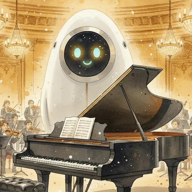 Lámina del estilo musical Concierto para Piano, familia Salón de los siglos