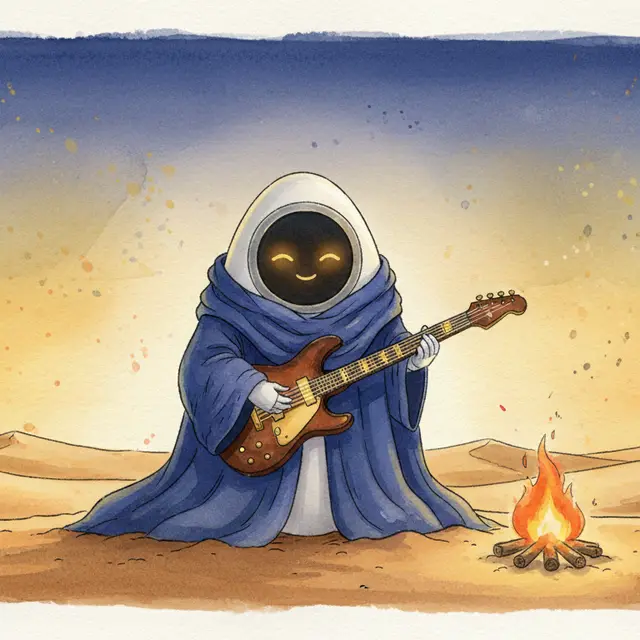 Lámina del estilo musical Desert Blues Tuareg, familia Mundos lejanos