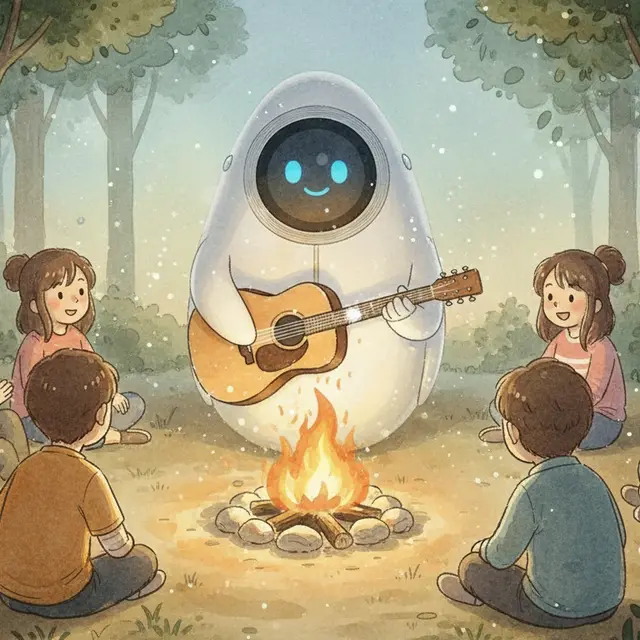 Lámina del estilo musical Indie Folk de Fogata, familia Caminos eléctricos