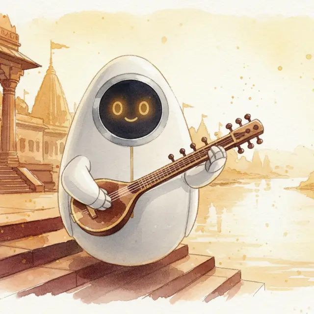Lámina del estilo musical Raga Indostaní, familia Mundos lejanos