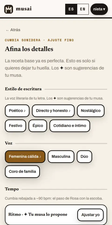 Paso 4 · Afinas el estilo